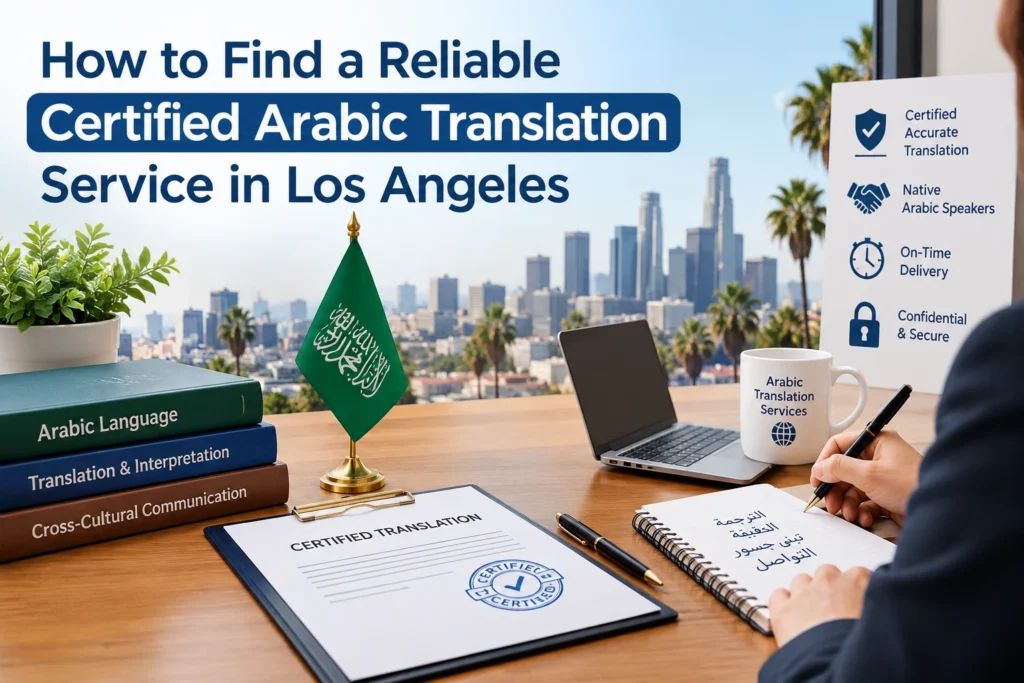 certified arabic translation Los Angeles, certified Arabic translator, Arabic translation services Los Angeles, Arabic to English certified translation, USCIS certified translation, certified vs notarized translation, Arabic birth certificate translation, Arabic legal document translation, certified translation for immigration
