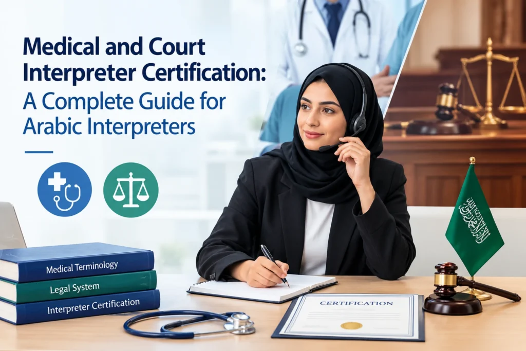 medical and court interpreter certification, certified medical interpreter, court interpreter certification, Arabic medical interpreter, legal interpreter training, healthcare interpreter exam, interpreter certification requirements, Arabic court interpreter, professional interpreter training